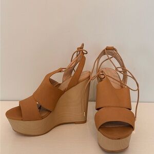 Aldo Brown Strappy Wedge Sandals